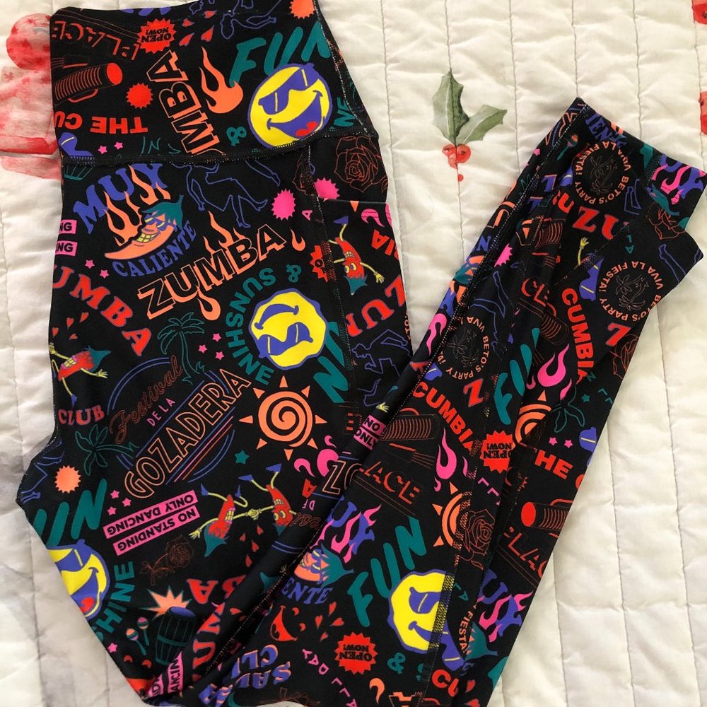 Club Zumba High Waisted Ankle Leggings XL